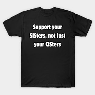Support your sisters, not just your cis-ters T-Shirt